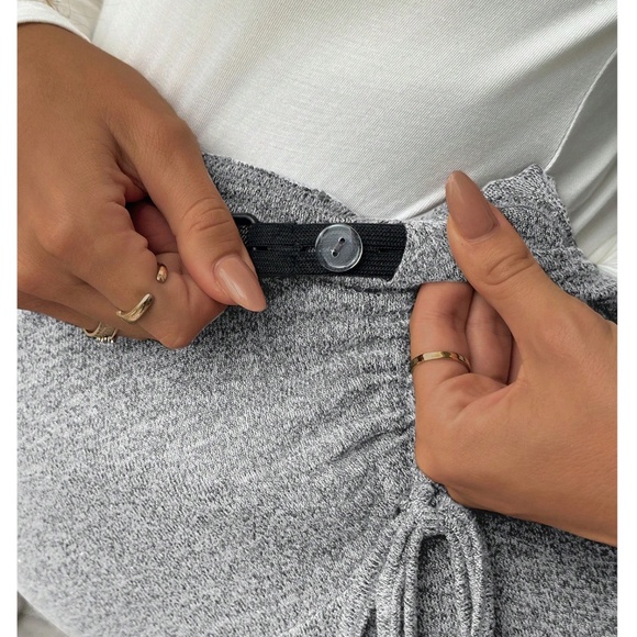 Maternity Dark Grey Stretchy Wide Waist Wide leg Lounge Pants - Picture 9 of 12